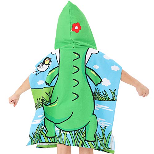 Image of NovForth Kids Beach Towel for Boys Girls, Alligator Hooded Bath Towel Wrap, Toddler Pool Towel with Hood