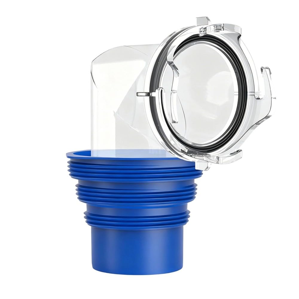 Jnchdghwa Transparent & Blue Rv Sewer Hose Elbow With Leak-Free Gasket, Sewer Hose Adapter, Easy Connecting Bayonet Fitting, Rv Sewer Drain Lock