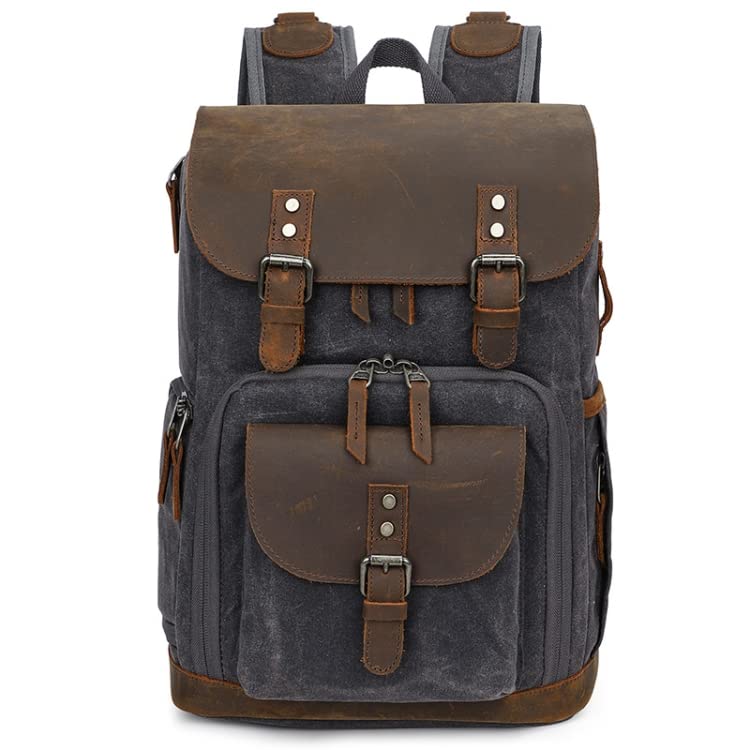 ubervia Camera Accessories K-86 Casual Shoulder Camera Bag Contrast Waterproof Batik Canvas Single Digital Camera Photo Backpack-picture-33