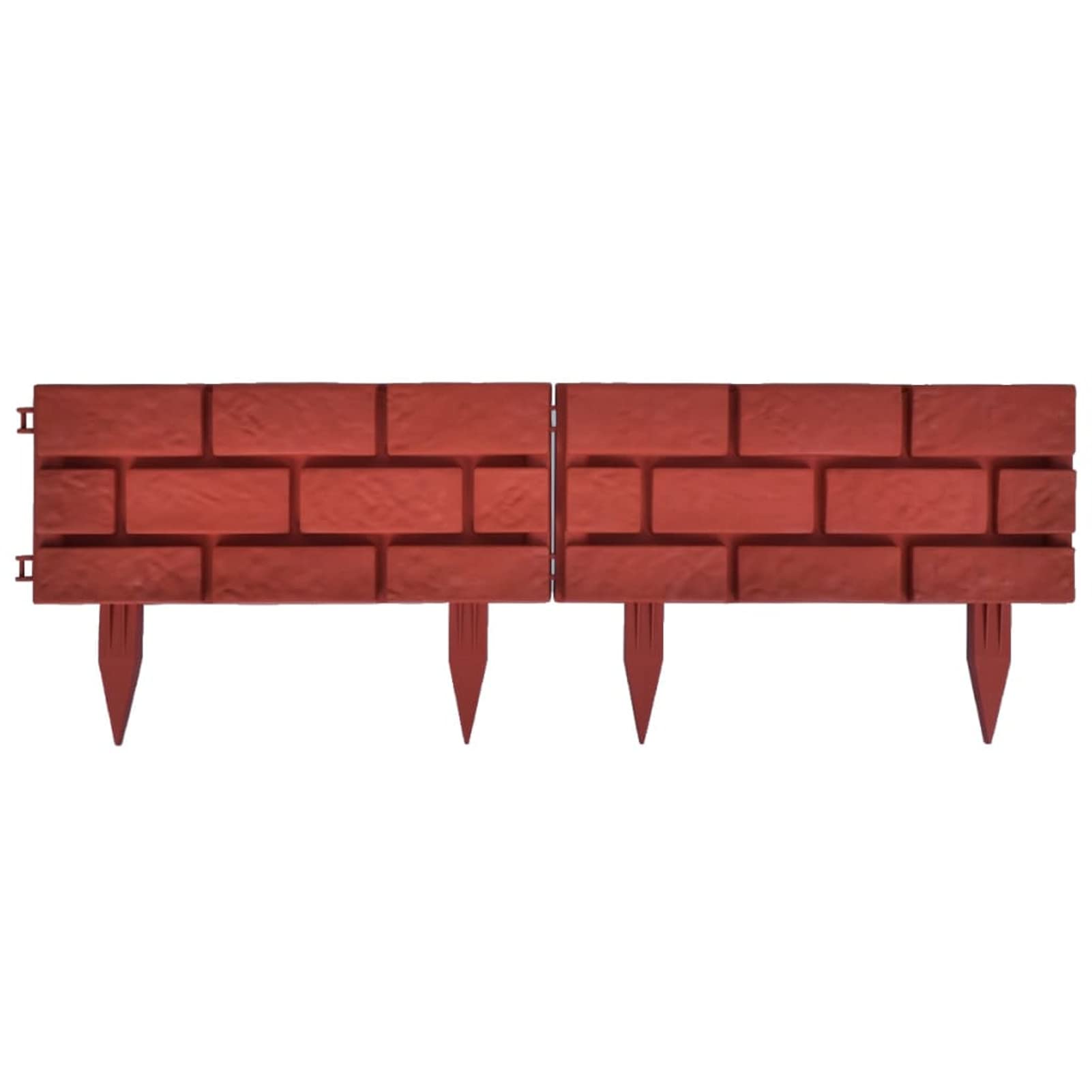 Separador para césped con diseño de ladrillos, 11 unidades, valla para jardín efecto piedra, bordes de jardín borde para césped apto para parterres y céspedes borde de plástico