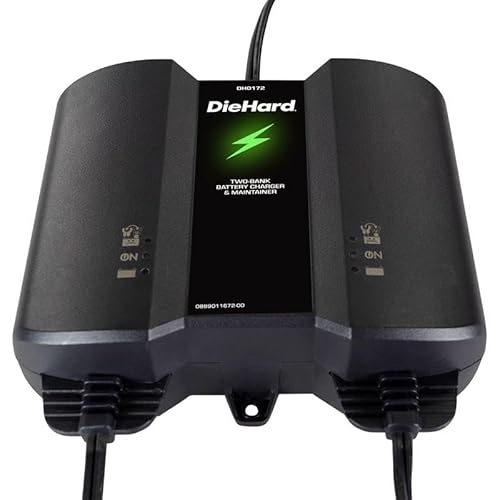 Diehard 8106522 12 V 4 Amps Automatic Battery Charger & Maintainer - Black