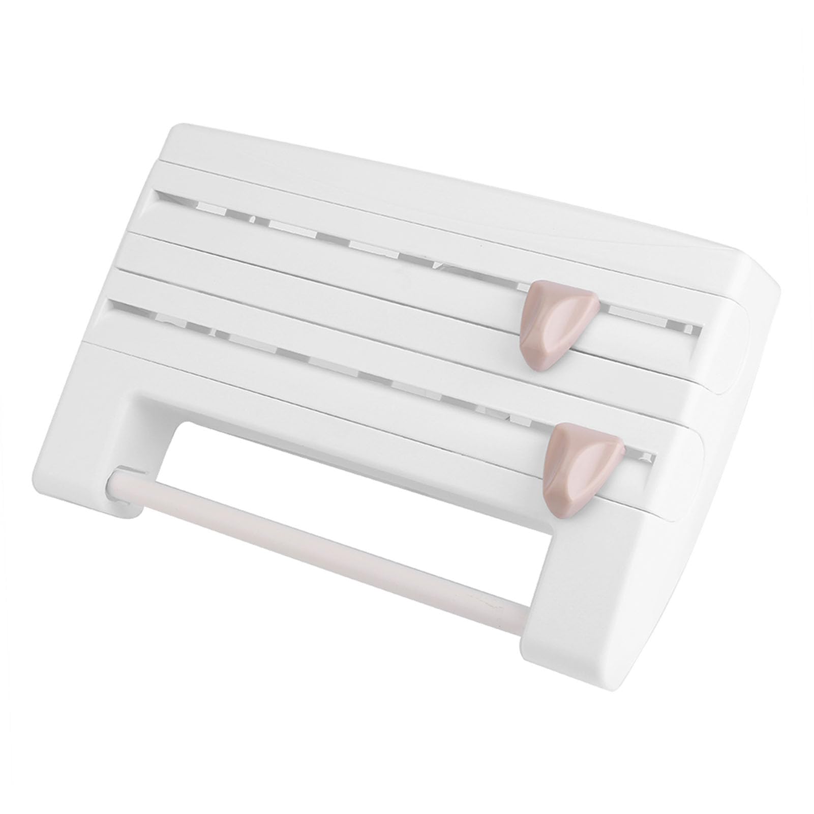 Soporte para rollos de pared, rodillo de corte de 3 capas, soporte para rollos de papel con cuchillas afiladas, cortador de papel con superficie de almacenamiento para total cocina y baño 15,3 x 3,94