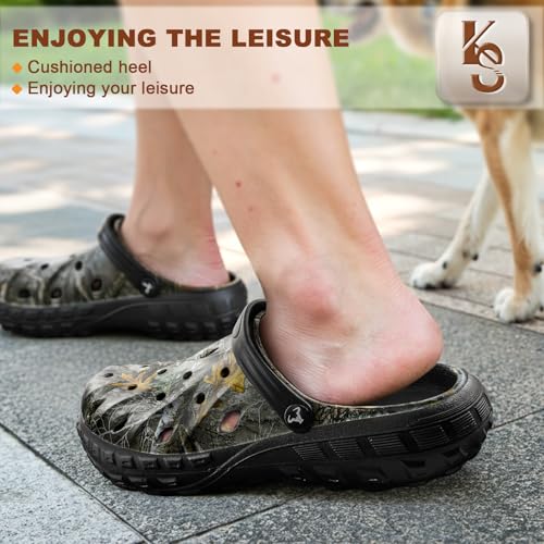 Image of KEMISANT Cushioned Clogs Mules for Men Garden Beach Water Fun-Lightweight