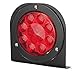 Partsam LED Truck Trailer Tail Lights with Steel Brackets - Waterproof DC12 Red 12-LED Round Tail Light Bar for Stop/Turn/Brake Running Lamps Fits any Camper/RV/Camper/UTV/Boat Trailers(2 PCS)