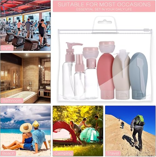 Image of Polypropylene Pack of 11 Travel Bottles For Toiletries Travel Essentials for women Toiletry Bottles For Travelling For Shampoo Cream Handwash Lotion Storage Bottle accessories women, 60 Ml