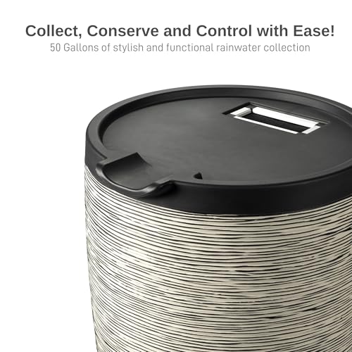 Image of RTS Home Accents 50-Gallon Newport Rain Barrel, Slate Color