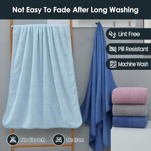 Image of JML Bath Towels Set of 2, 30 inch x 60 inch, Large Microfier Body Towel for Adult, Oversized, Soft, Super Absorbent, Fast Drying, Use for Sauna, Salon, Gym,Sport, Fitness, Yoga, Diamond Cross Grid Gray
