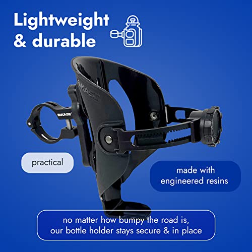 Abc By Bikase - Any Bottle Cage, Bike Water Bottle Holder - Fits Any Bottle, Container, Speaker, Bicycle Bottle Holder For Frame Or Handlebar (With Handlebar Mount) #TOP3