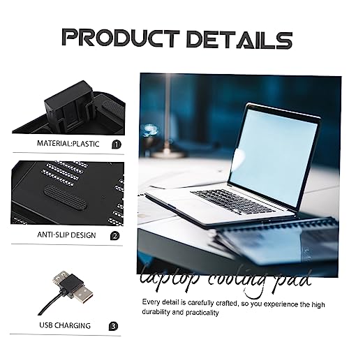 Base para laptop ventilada con ventilador negro miniatura 4