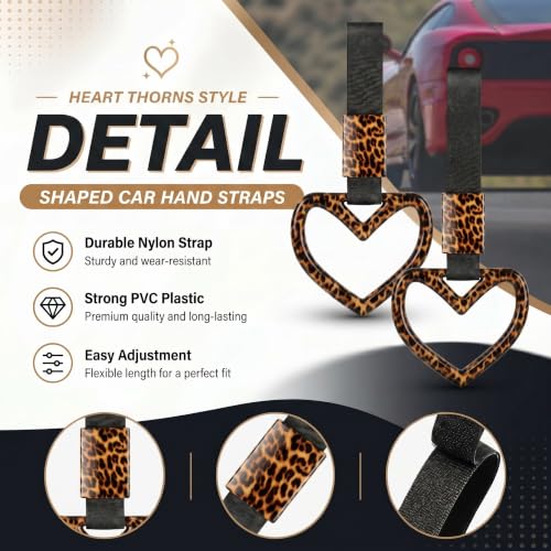 Image of Fabbay Leopard Heart Car Handle Strap Drift Charm Car Accessories for Women