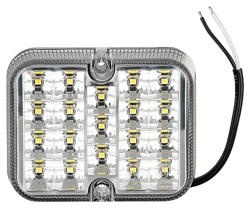 AUTOLIGHT 24 LED Rückfahrleuchte Rückfahrlicht Rückfahrscheinwerfer Weiß 12V 100x81x28mm 19 LEDs E-Prüfzeichen Wasserdicht für PKW Anhänger Trailer Traktor Wohnwagen