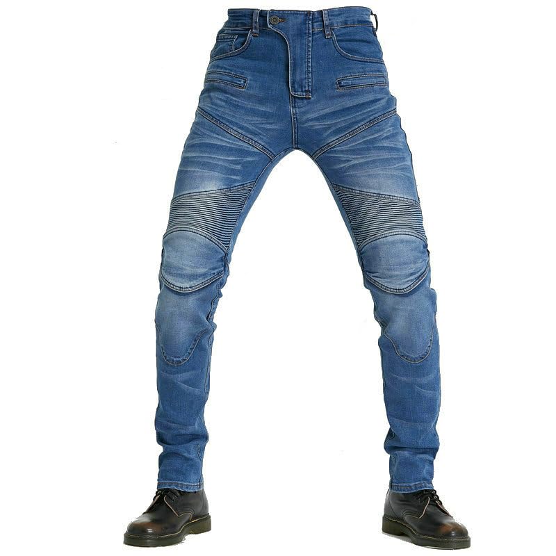 Hcszzc Pantalones de Motocicleta Hombres, Pantalones Protectores de Hombres Balkable Hip y Knee Protections Khaki, 4XL