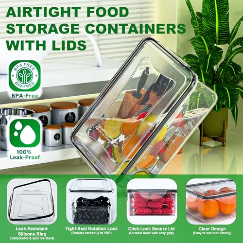 54 Pcs Food Storage Containers with Lids Airtight, (27 Containers &27 Lids) Reusable BPA-Free Plastic Food Containers for Kitchen Organization, Leak Proof Freezer/Microwave Safe Meal Prep Lunch Boxes - Image 4
