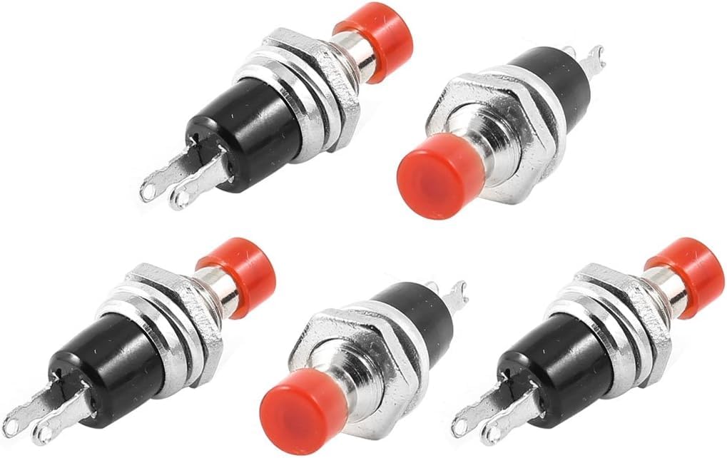 Prakti Push-button Switch - SPST Off-On | PUSH TO ON SWITCH | Red Momentary Push Button Switch AC 250V 1A Reset (5PCS)-image-29
