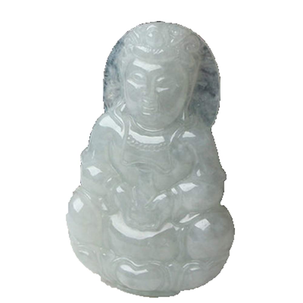 Pendentif en jade glacé Avalokitesvara au quotidien, élégance et sérénité pour l'homme moderne