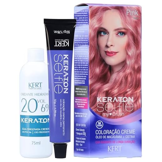 KERT Coloração Permanente Em Creme Para Cabelos Com Cistina E Óleo De Macadâmia Selfie My Crush 50G Keraton Pink/Rosa