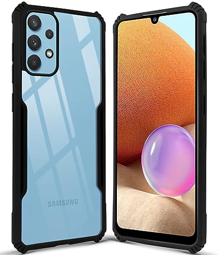 Image of Jkobi Back Cover Case for Samsung Galaxy A32 4G (Shockproof with Polycarbonate Clear Panel | Professional Black)