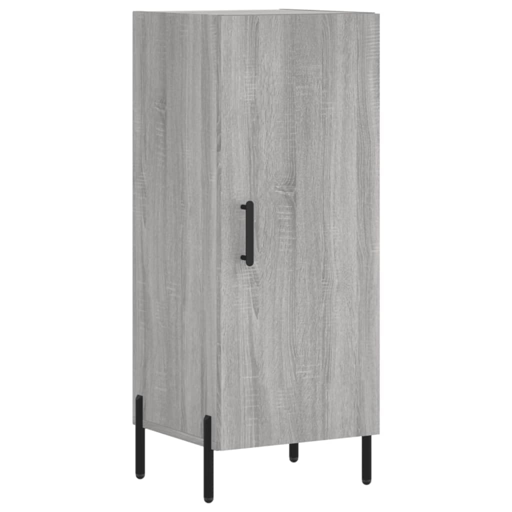 Wysoki kredens Sonoma szara sklejka wysoka kredens z metalowymi drzwiami i nogami, szafka do przechowywania organizacji domowej 34,5 x 34 x 180 cm