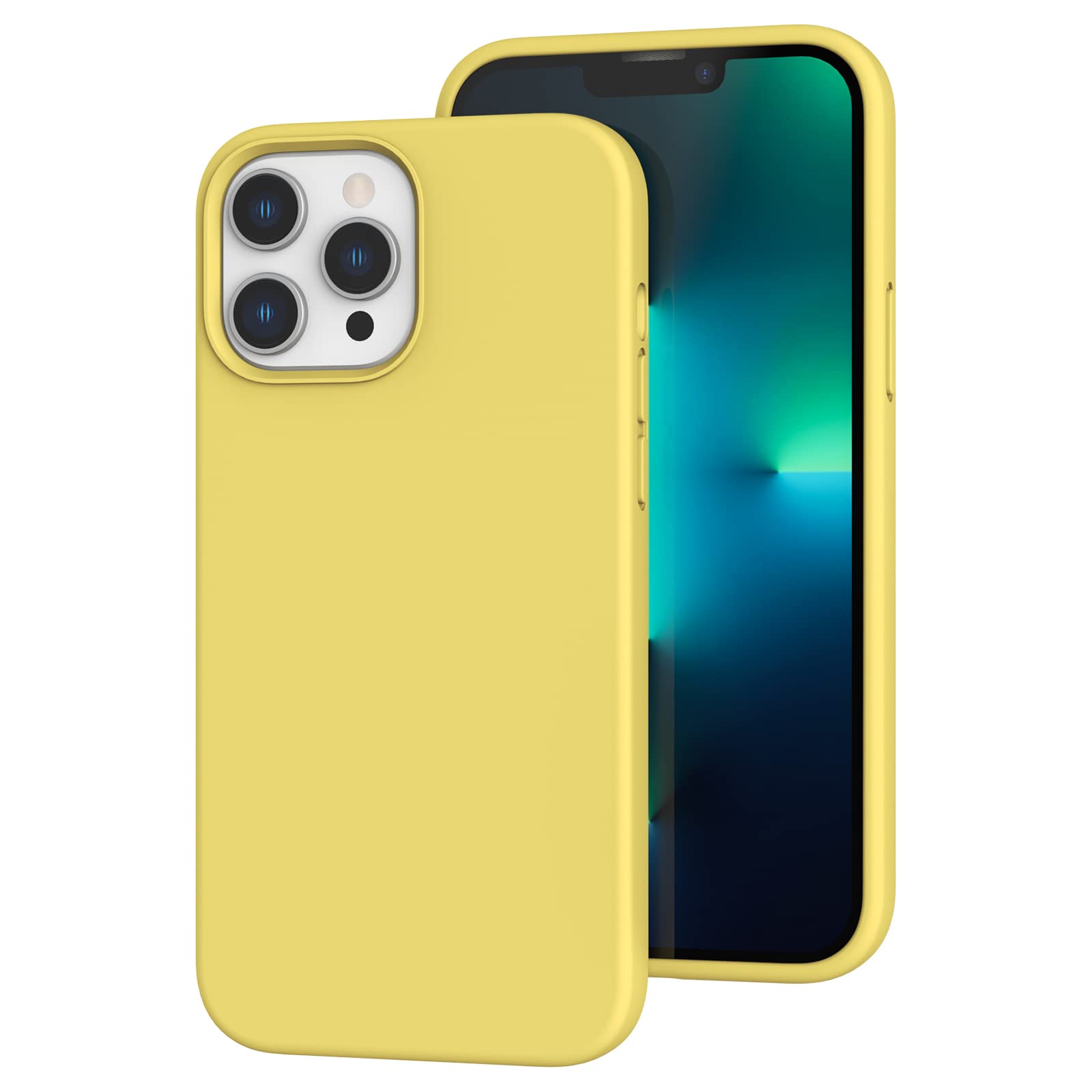 K TOMOTO Compatible with iPhone 13 Pro Case, [Drop Protection] [Anti-Fingerprint] Shockproof Liquid Silicone Cover with Microfiber Lining Phone Case