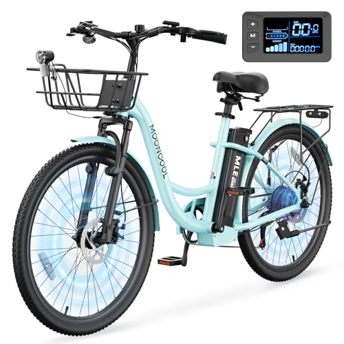 MOONCOOL Electric Bike for Adults, 700W Peak Power Cruiser Electric Bikes