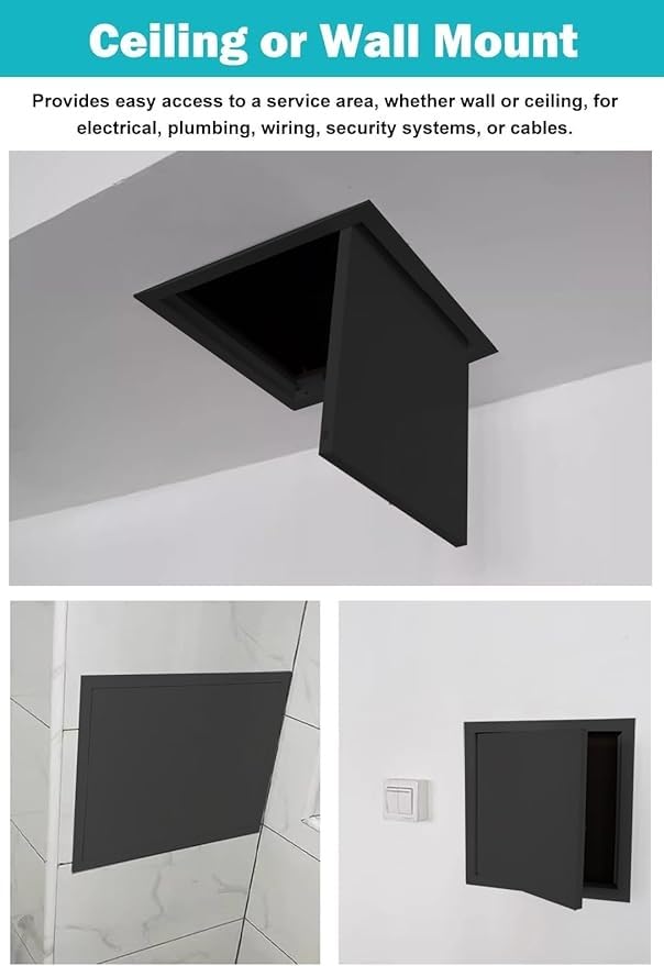 Trampilla de techo negra 50x55cm ideal para reformas de baños modernos 2