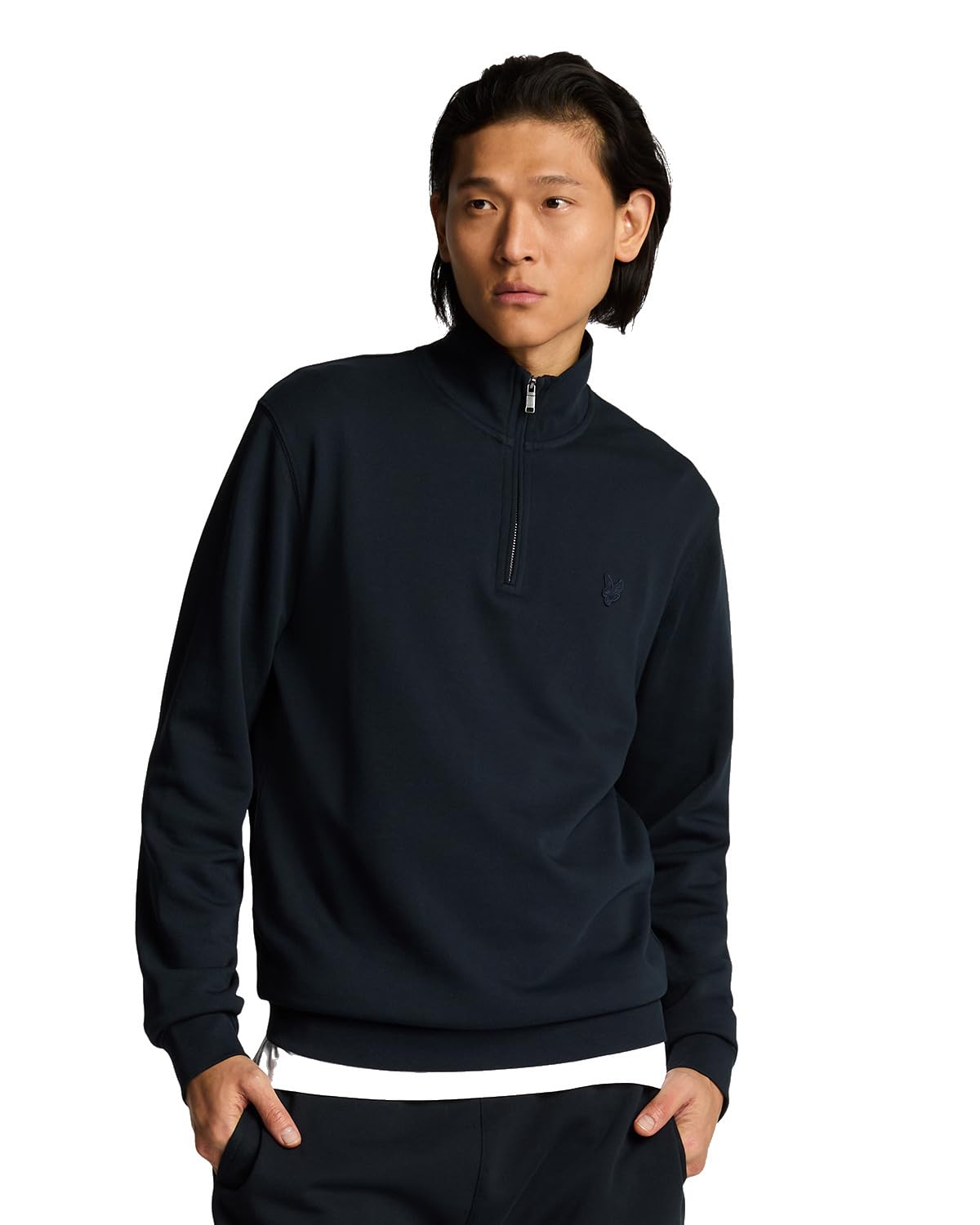 Lyle & Scott Mid Layers Superfine Quarter Zip Sweatshirt Z271 Dark Navy, M