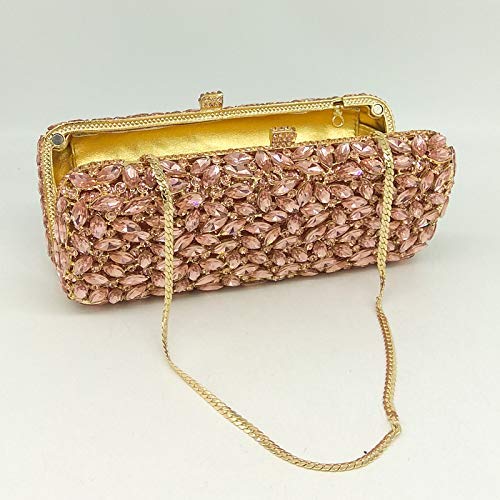 Image of Boutique De FGG Women Crystal Clutch Bag Minaudiere Box Handbag Party Prom Rhinestone Clutch Purse Wedding Bag, Mini