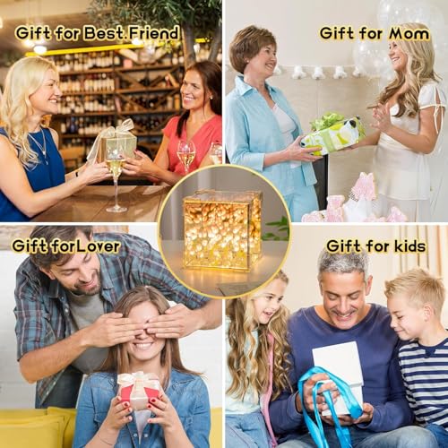 Image of Tulip Night Light,Led Decorative Nights Lamp for Bedroom,Handmade DIY Magic Cube Flower Table Lamp and Mirror 2 in 1,21 Flowers Birthday Gifts