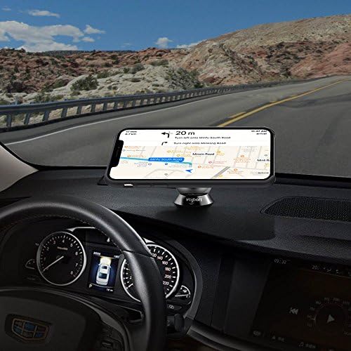 Volport Compact Magnetic Adjustable Car Phone Mount, 360 Degree Rotating Small Automobile Dashboard Cellphone Holder kit with 4 Pack Metal Plate Discs Universal Vehicle Smartphone Cradle for iPhone 7 /8/12/13 Pro Samsung Galaxy Huawei Mobile Devices GPS