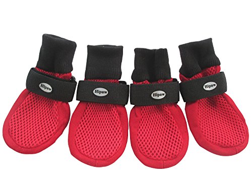 Hipaw Breathable Dog Boots Nonslip Rubber Sole for Summer Hot Pavement