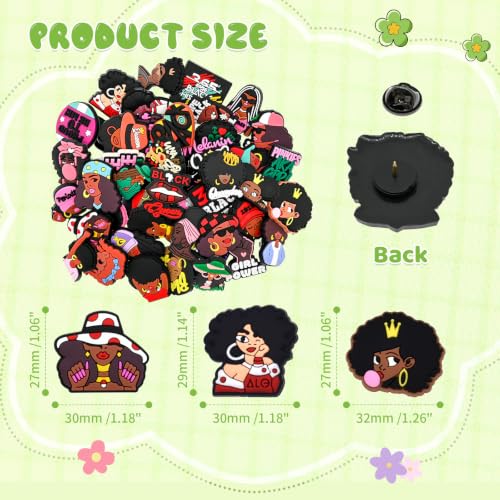 Image of Cute Pins for Backpacks,20-150Pcs Cute Black Girl Fun Black History Month Lapel Pin Brooch Pin Set DIY Decor Accessories gift