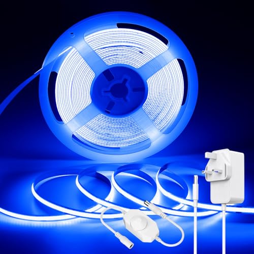 ShineBurky Blue COB LED Strip Lights,10M Eid Cuttable Tape Lights with Plug