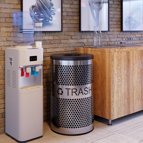 Caneca de basura redonda perforada acero inoxidable 20 gal miniatura 7