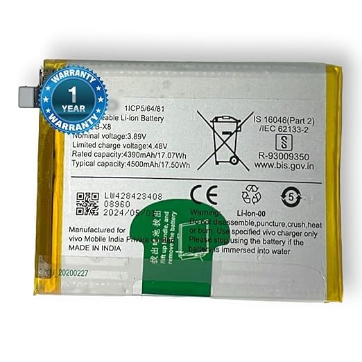 Image of Orignal B-X8 Bettary for Vivo T2 5G (5000mAh) Battery with 1 Year Warranty***(SEP000092)