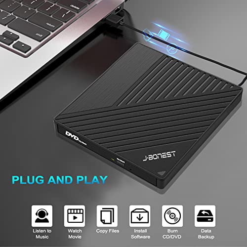 Externes CD DVD Laufwerk USB 3.0 Typ-C, CD DVD Laufwerk Extern mit SD/TF-Kartenleser Portable CD DVD RW Brenner,Schnelle… – Bild 3