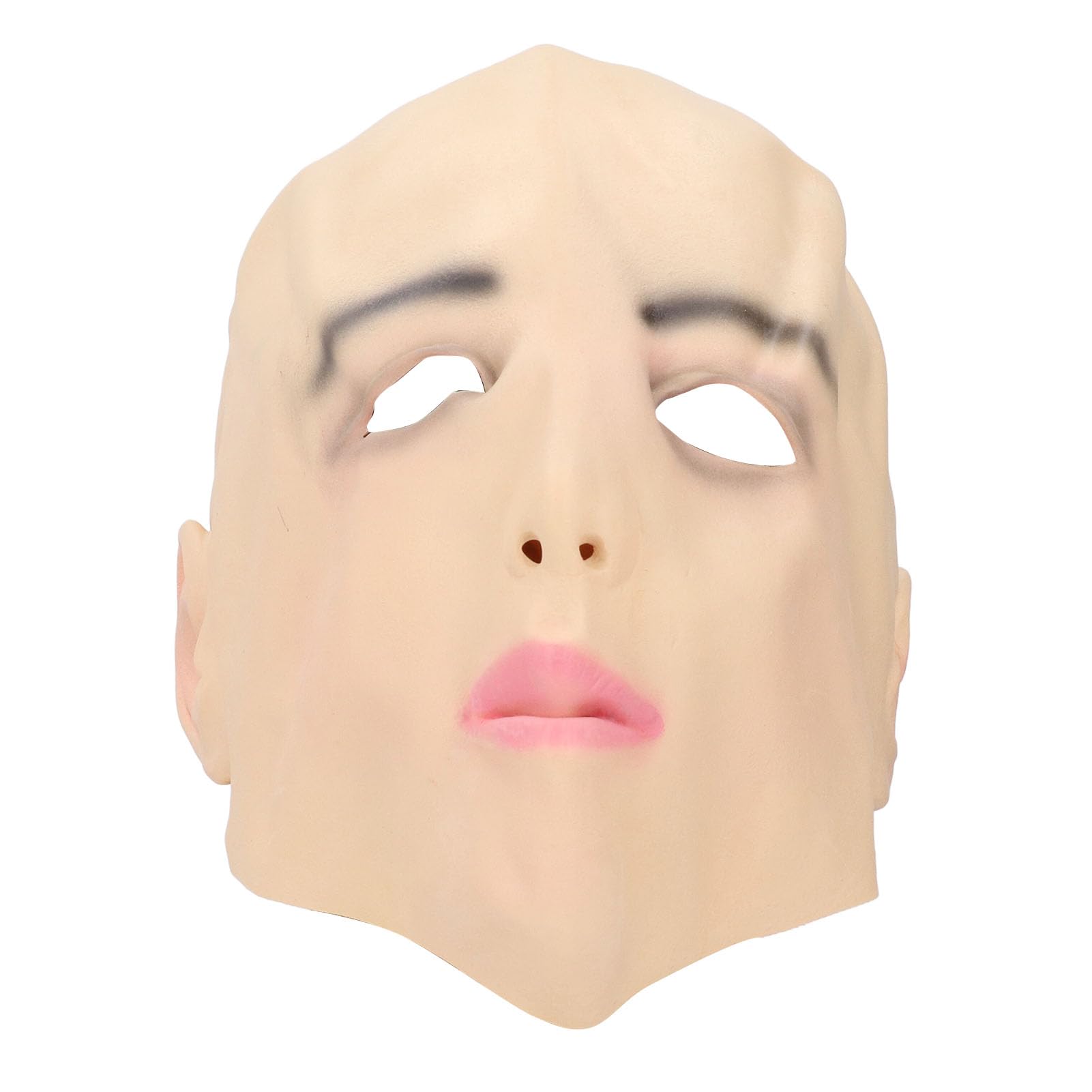 Ghzste Realistic Full Head Latex Female Face Cover with Mouth and Eye Holes, Overhead Lifelike Human Latex Women Face Mask