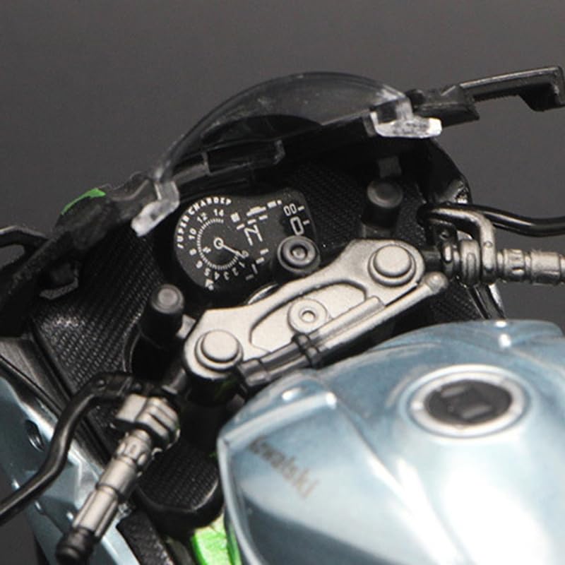 Image of Metal Kawasaki Ninja H2R Motorcycle Model (Gray), 3+ Years