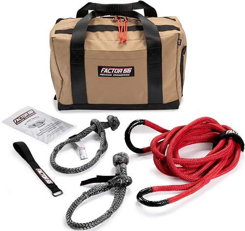 Factor 55 St. Anthony Kinetic Recovery Gear Kit for UTV/ATV Powersport Vehicles - Tan