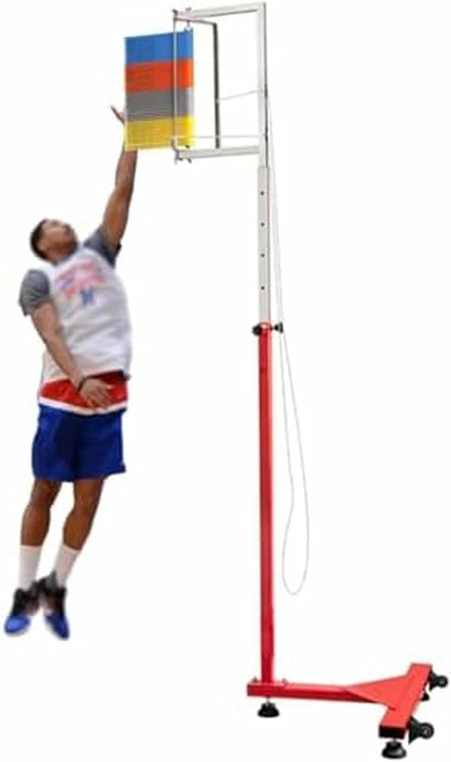 Free-Standing Jump Measurement Tester，Vertical Jump Tester, Adjustable Height Vertical Challenger Jump Tester Measuring Tool High Jump Training Equipment, Metal Jump Measuring Tool with Colo~/