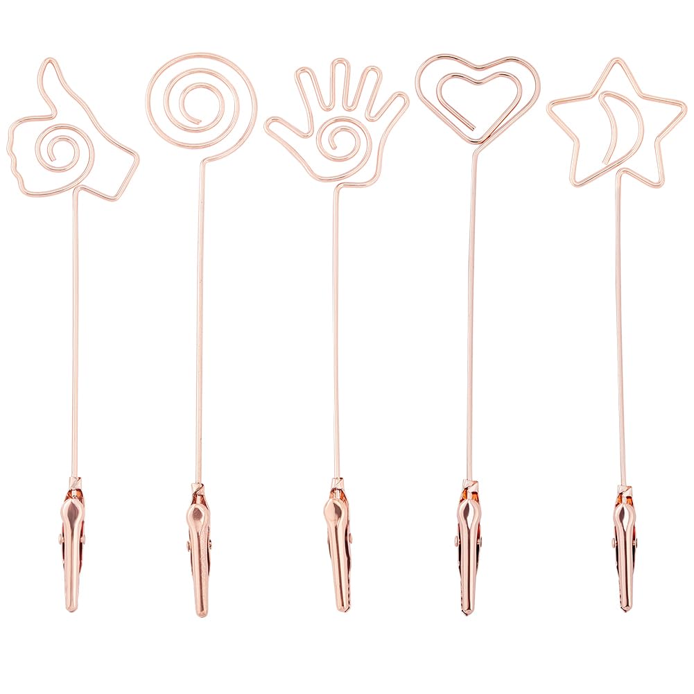 SUNNYCLUE Set 5 Aiutanti Per Bracciali In Oro Rosa - Ferri Per Indossare Bracciali Da Soli, Con Clip A Coccodrillo E Forme A Cuore, Stella, Palma - 5
