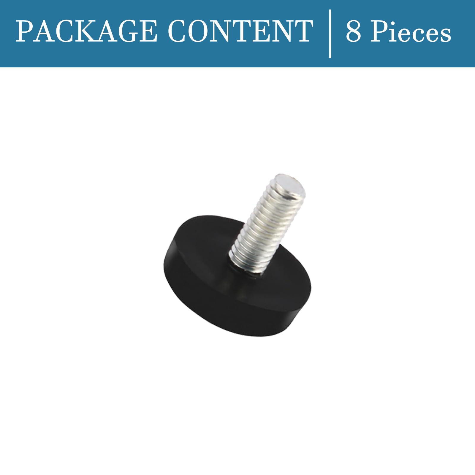 QUARKZMAN M8x17x50mm Pied Réglable Pied De Nivellement X 4PCS Filetage Jambe Protéger Niveleur Pour Meubles à Maison, Bureau, Restaurant, [Noir