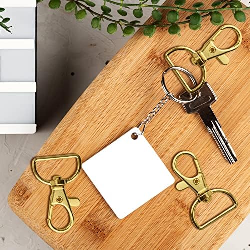 TAIYOU 30pcs Gold Swivel Clasps Clips Swivel Keyrings Clasp Metal Purse Keychain Hook Lobster Clasps Trigger Snap Hooks with D Ring for Crafts Bag Making Puppy Chains Lanyard Clips