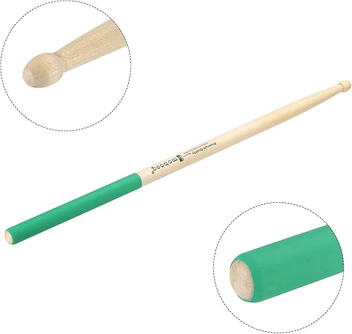 Miniatura 4 de PATIKIL Bastón de madera de arce antideslizante con mango para tambor, envoltura 7A, verde, 1 par para percusión de instrumentos musicales