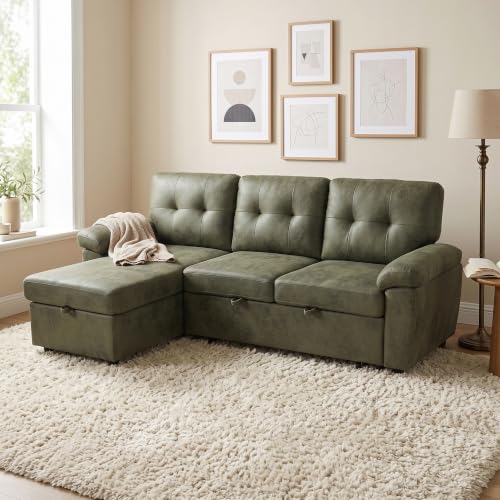 Image of KEIKI 88.5 inch Sectional Sleeper Sofa with Pull Out Bed,