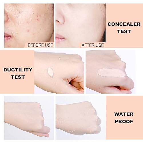 Miniatura 4 de 1 paquete de crema de base líquida para maquillaje de cara, corrector mate duradero de cobertura completa, control de aceite e imprimación base