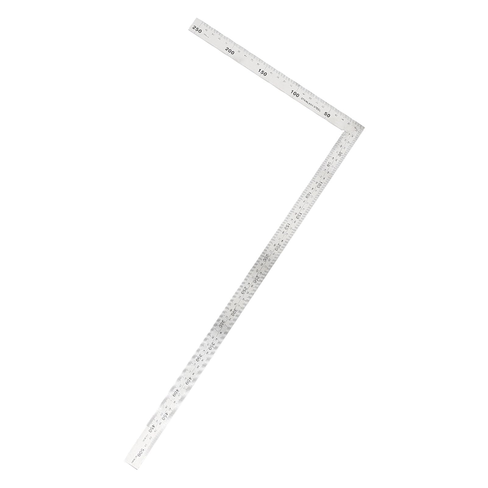 Regla de ángulo recto de 90 grados, herramienta cuadrada de medición de acero inoxidable (30 cm o 50 cm) (500 mm 250 mm)