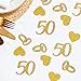 100pcs 50th Wedding Anniversary Confetti, Gold Glitter Paper Confetti 50 Golden Gift Decorations Wedding Table Scatter for 50th Anniversary Celebration Party Birthday Party Supplies