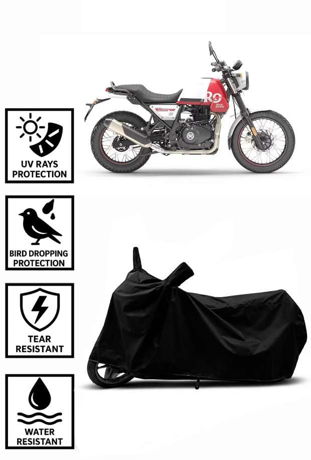 Image of Heavy Duty Waterproof Scooty & Bike Cover for Royal Enfeild Scram 411 - UV Resistant, Dustproof & Rain Protection, All-Weather Outdoor Cover for Bikes & Scooty with Buckle Straps