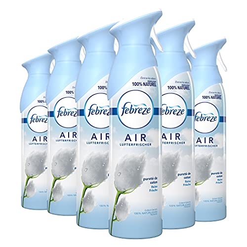 Febreze Spray Maison Désodorisant, 6 Unités, Élimination et Prévention des Odeurs, Pureté du Coton Cover