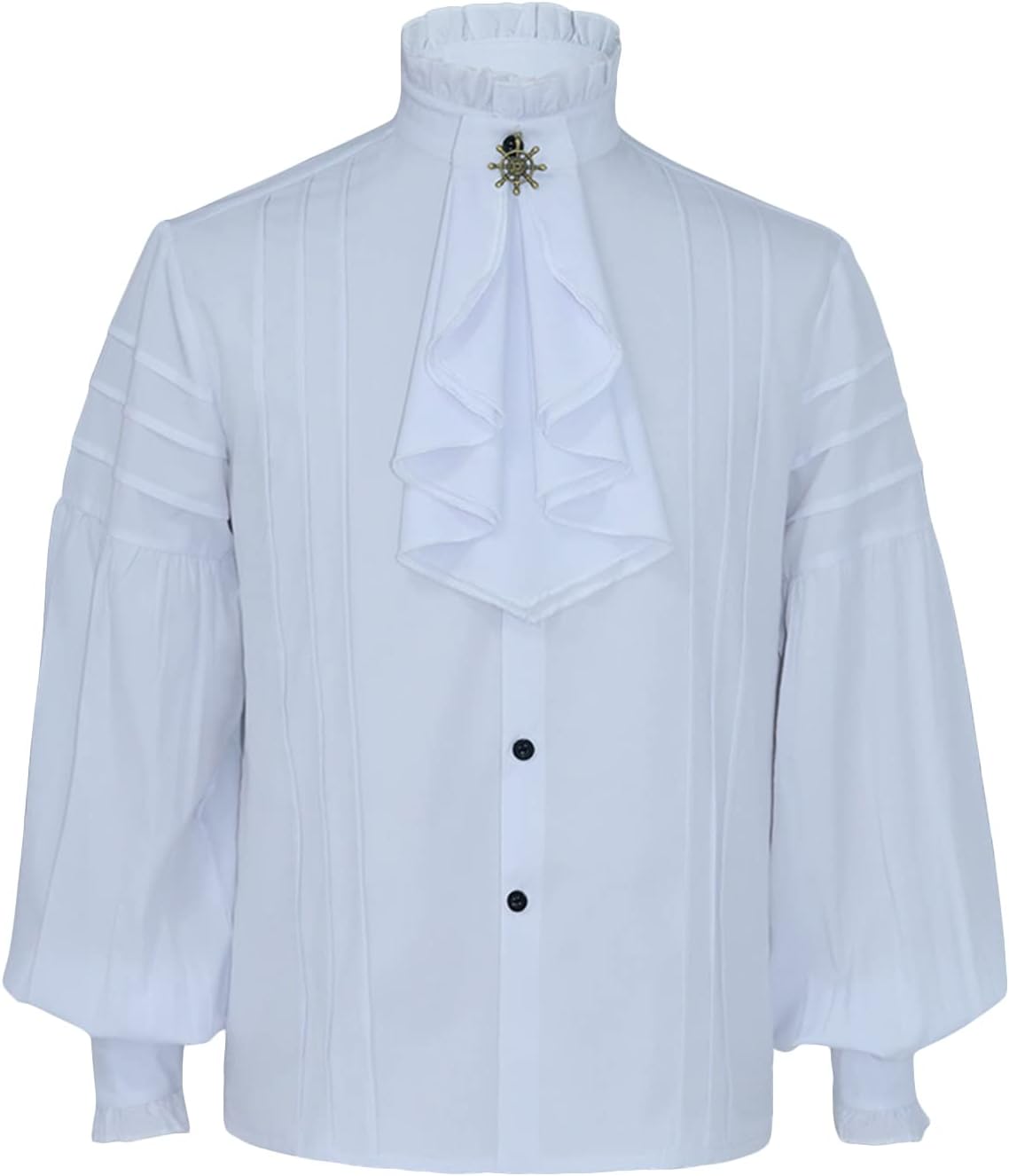 EFOFEI Mens Pirate Vampire Renaissance Shirt Victorian Steampunk Gothic Costume Ruffled Medieval Halloween Blouse